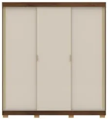 Guarda Roupa Casal 200cm 3 Portas Duke Flex Imbuia/Fendi V02 - Mpozena