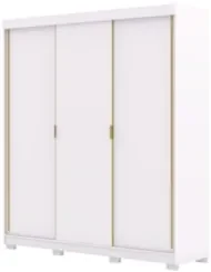 Guarda Roupa Casal 200cm 3 Portas Duke Flex Branco/Camarim V02 - Mpoze