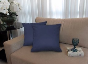 Almofada Decorativa 50x50 Tecido Suede Azul Marinho
