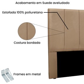 Cabeceira Casal Australia 140cm Suede - ADJ Decor