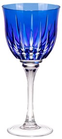 Taça de Cristal Lapidado p/ Água 25 - Azul - 66  Azul Escuro - 66
