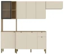 Cozinha Compacta Com Balcão 251cm Laura Plus Soft/Freijó Z06 - Mpozena