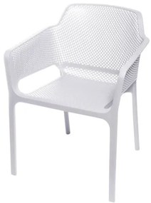 Cadeira Net Nard Empilhavel Polipropileno com Braco cor Branco - 53565 Sun House