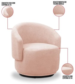 Poltrona Decorativa Orgânica Névoa Bouclê E03 - D'Rossi - Rose