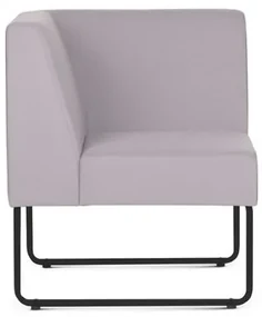 Poltrona Modular Pix com Braco Individual Assento Crepe Cinza Claro Base Aco Preto - 55332 Sun House