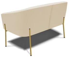 Namoradeira e 2 Poltronas Pé de Ferro Dourado Stella Linho Bege D03 - D'Rossi