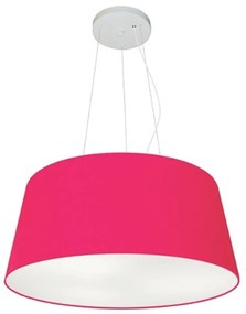 Lustre Pendente Cone Md-4048 Cúpula em Tecido 21/50x40cm Rosa Pink - Bivolt