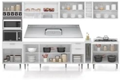 Armário de Cozinha CP07 Com Pia 180cm Pérola Z34 Branco     - Mpozenat