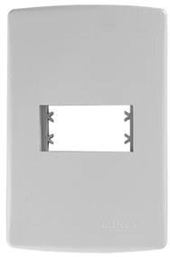 Placa Horizontal 4x2 Com Suporte 1 Modulo Branco Siena