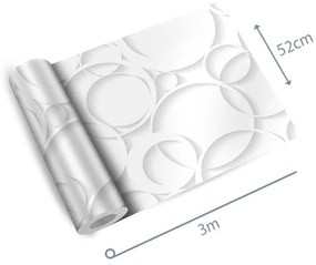 Papel de parede adesivo circulo branco sombreado