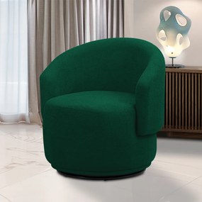 Poltrona Decorativa Orgânica Giratória Névoa Bouclê E03 - D'Rossi - Verde