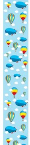 Papel de Parede infantil azul com balões e nuvens 0.52m x 3.00m