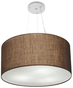 Lustre Pendente Cilíndrico Md-4192 Cúpula em Tecido 55x30cm Café - Bivolt