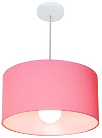 Pendente Cilíndrico Rosa Bebê MJ-4052 Para Mesa de Jantar e Estar