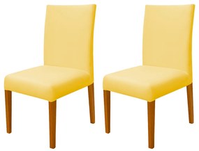 Kit 2 Cadeiras de Jantar Milan Veludo Amarelo