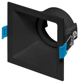 Plafon Embutir Square 9,6Cm Gu10 15W - PRETO