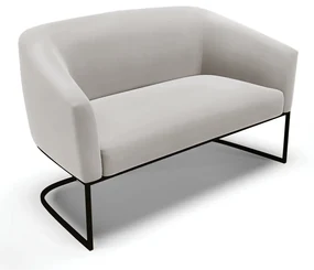 Namoradeira e 2 Poltronas Industrial Preto Stella Veludo Cinza D03 - D'Rossi