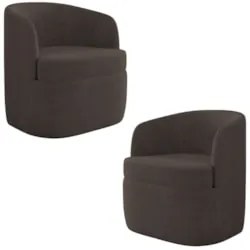 Kit 2 Poltronas Giratória Decorativa para Sala Dandara Z08 Veludo Marr