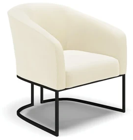 Poltrona Decorativa Industrial Preto Stella Cotelê Int/Veludo D03 - D'Rossi - Off White
