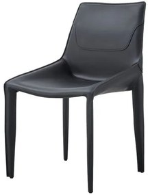 Cadeira Sienna em Courino cor Preto Estrutura Metal - 74467 Sun House