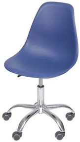 Cadeira Eames com Rodizio Polipropileno Azul Marinho - 49332 Sun House