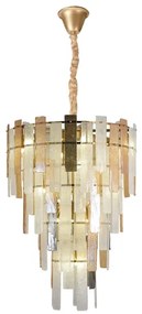 Pendente Vidro Metal Bronze Vetrata