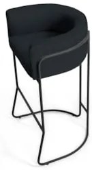 Banqueta Decorativa Base Aço Preto Betina C-05 Sintético Preto - Domi