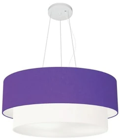 Pendente Cilíndrico Roxo e Branco MJ-4073 Para Mesa de Jantar e Estar