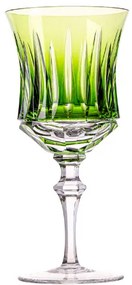 Taça de Cristal Lapidado P/ Água Verde Claro