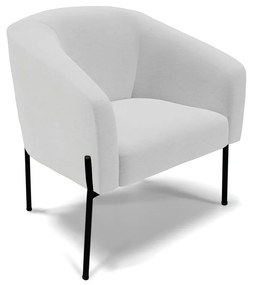 Poltrona Decorativa Pé de Ferro Preto Kit 2 Stella Linho D03 - D'Rossi - A05 Cinza