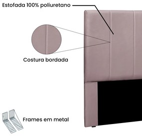 Cabeceira Cama Box Casal 140 cm Arizona Veludo S04 - D'Rossi - Lilás