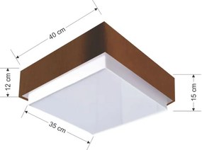 Plafon Quadrado Vivare Md-3089 Cúpula em Tecido 40x40cm - Bivolt