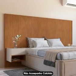 Cabeceira Casal e Queen Mesa Lateral Belinda C14 Cedro/Off White - Mpo