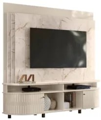 Estante Painel de TV 65 Pol 183cm Ramona Z10 Calacata/Off White - Mpoz