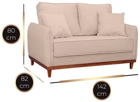 Sofá 2 Lugares Sala de Estar Recepção Luxo Conforto Benny 140cm Linho