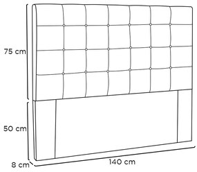 Cabeceira Verona Para Cama Box Casal 140 cm Suede Cinza - D'Rossi