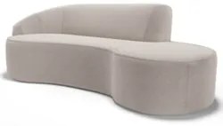 Sofá Living  2 Lugares 180cm Braço Esquerdo Mozart D06 Bouclê Bege - M