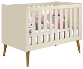 Berço Mini Cama Noah com Pés Retrô Mel - Areia