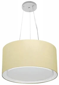 Pendente Cilíndrico Bege MJ-4123 Para Mesa de Jantar e Estar