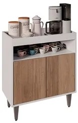 Balcão Aparador Buffet Cantinho do Café 71cm Lice M24 Branco/Freijó -