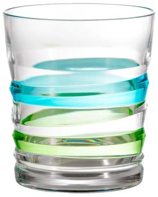Copo de Acrílico Listras p/ Água ou Suco 414 ml Azul e Verde