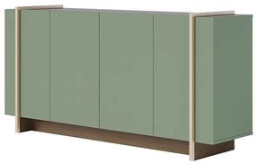 Aparador Buffet 4 Portas Oliwia 160 cm Sala Jantar Verde Pistache/Amêndoa H01 - D'Rossi
