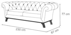 Sofá 230cm 3 Lugares Base Madeira Império C-276 Veludo Terra - Domi