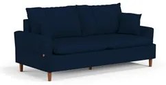 Sofá Living 2 Lugares 160cm com Almofadas Veras D05 Suede Azul - Mpoze