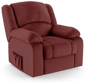 Poltrona do Papai Reclinável Melim Power Touch Massagem Sintético PU F FH1 - D'Rossi - Vermelho