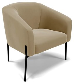 Poltrona Decorativa Pé de Ferro Preto Stella Suede Marrom Rato D03 - D'Rossi