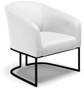 Poltrona Decorativa Industrial Preto Stella Sintético Branco D03 - D'Rossi