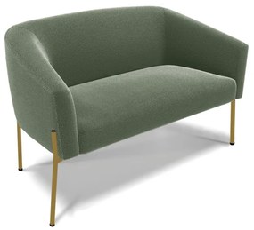 Sofá 2 Lugares Namoradeira Pé de Ferro Dourado Stella Bouclê D03 - D'Rossi - Verde Pistache