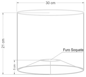 Cúpula abajur e luminária cilíndrica vivare cp-8011 Ø30x21cm - bocal europeu - Preto