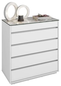 Cômoda Organizadora Ellie 5 Gavetas Branco - D'Rossi